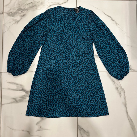 DKNY Puff Sleeve A-Line Dress 👗 - Picture 1 of 5